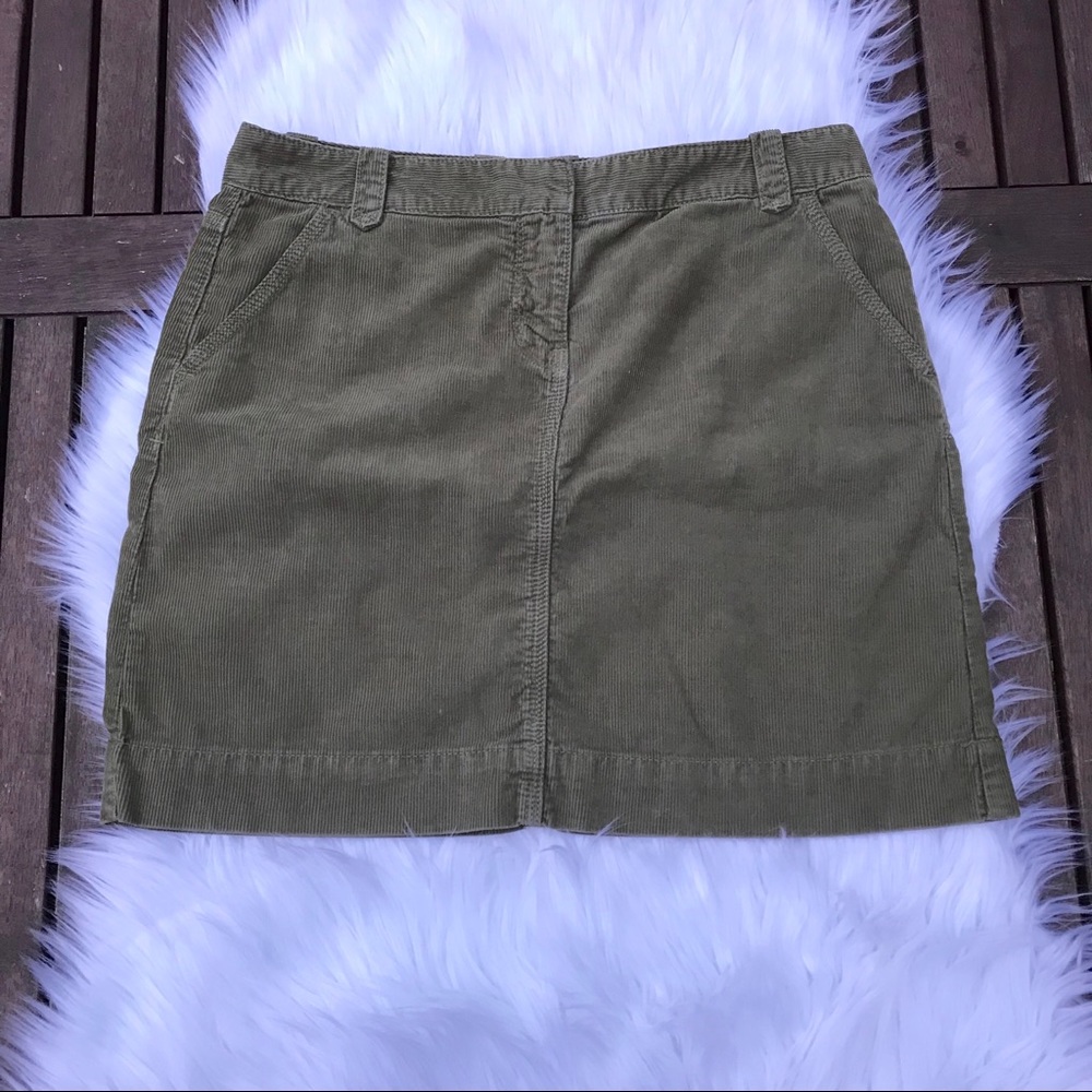 J. Crew army green corduroy skirt. - Picture 1 of 4